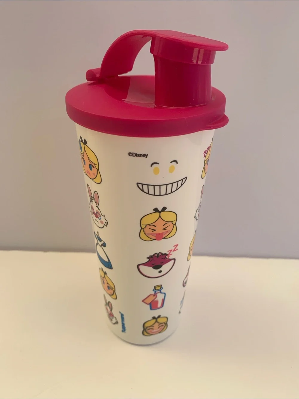 Disney White Tumbler with Bright Pink Flip Lid 16oz